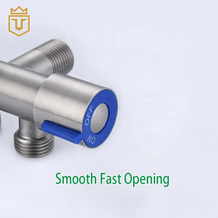 1 in x 2 out Two Way SS Angle Valve Stainless Steel