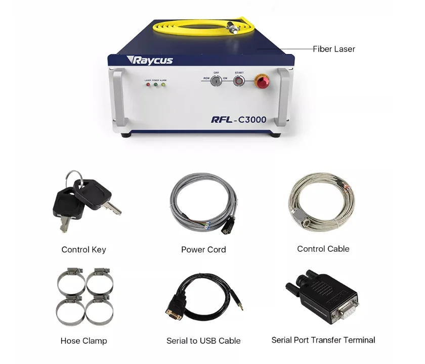 Raycus 1.5KW 3KW Fiber Laser Source Essential for Laser Cutting Machine Parts & Accessories High Quality Fabrication Services