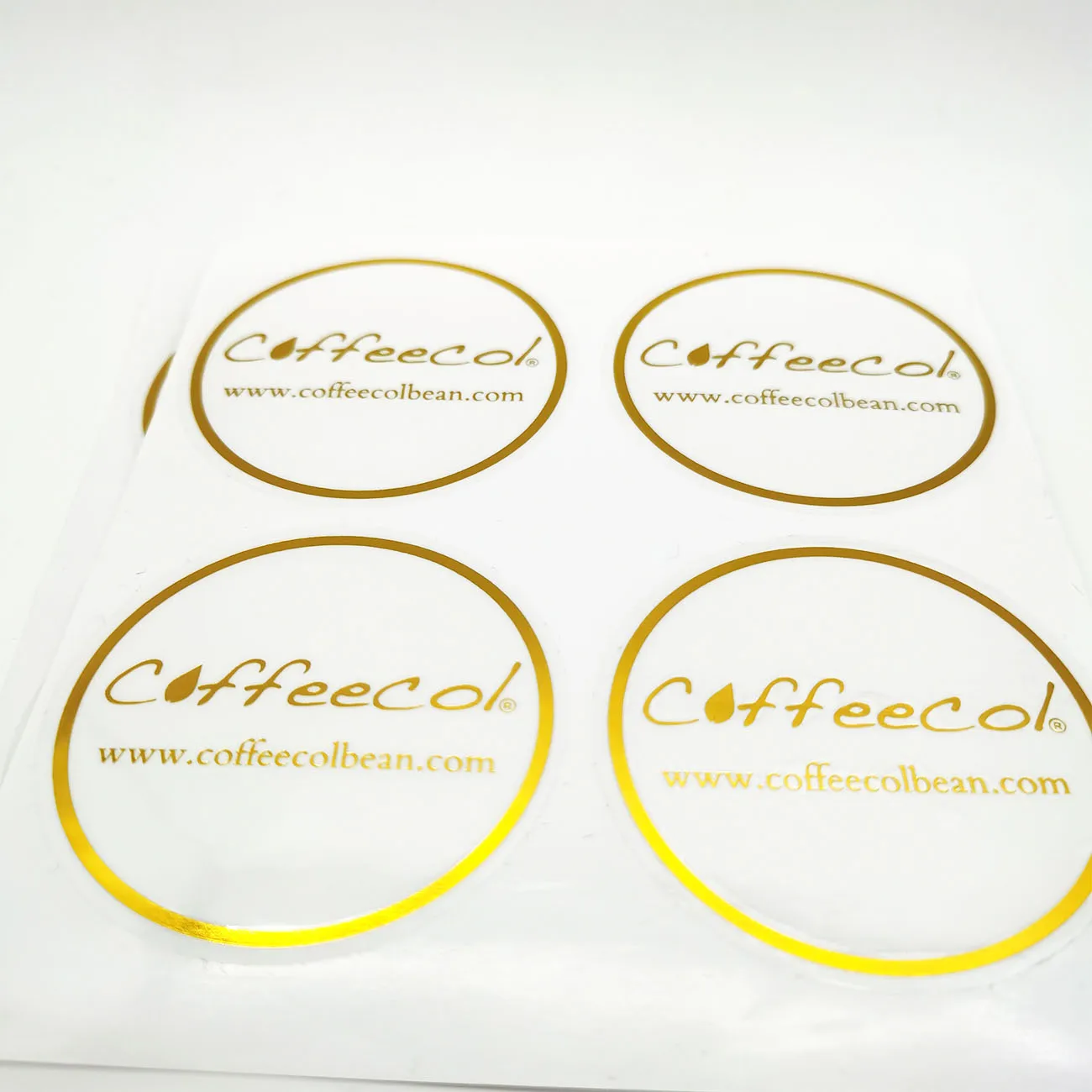 Art Half Custom Printed Logo or Text Round Transparent Stickers Gold Foil Clear Label Stickers