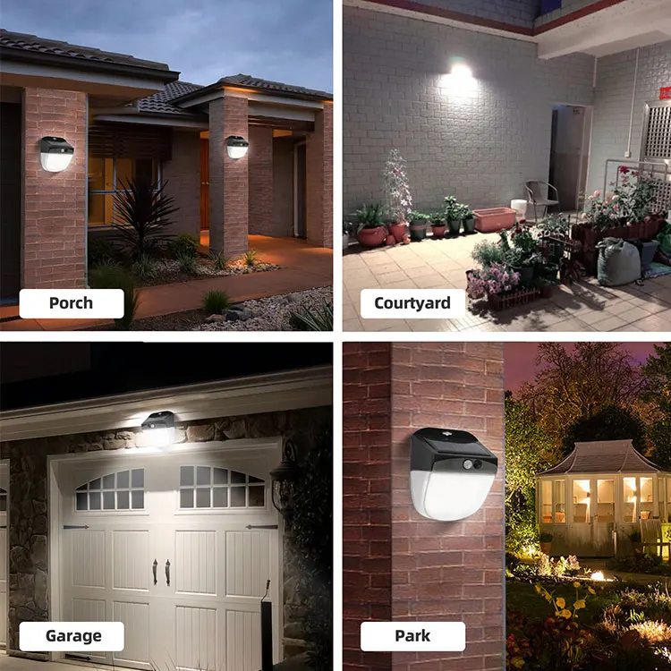 Mini IP65 Waterproof Solar Wall Lamp with Motion Sensor for Garden Lighting