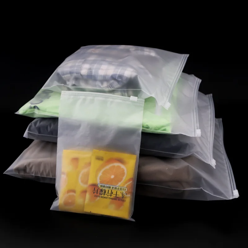 Custom Printing Recycled Plastic Polythene Ziplock Bag Clear PE Ziplock Double Reclosable Zipper Bag Different Sizes