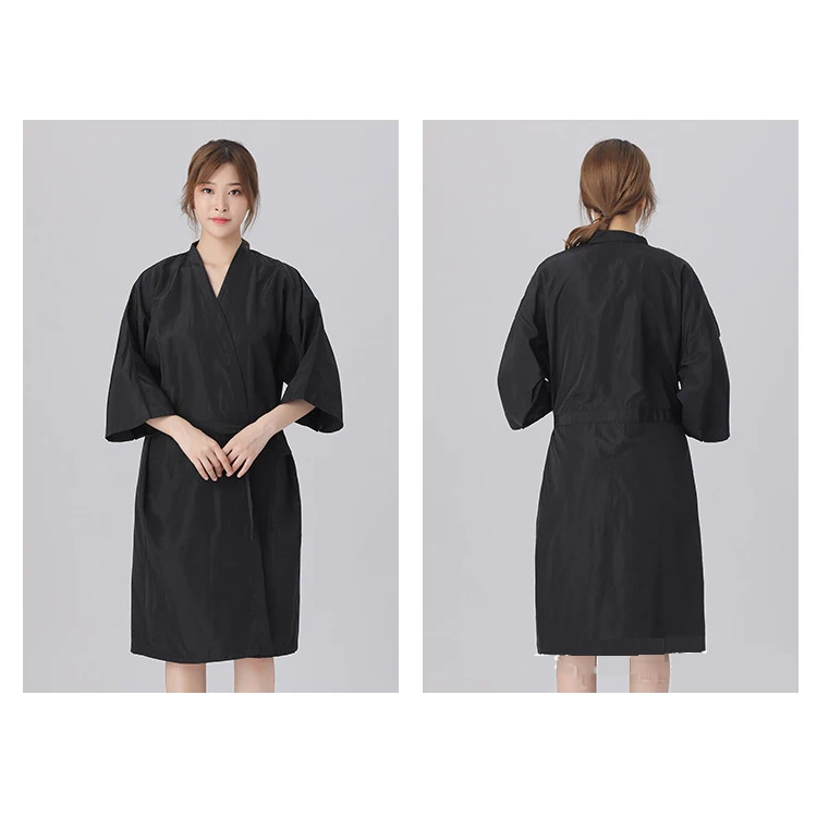 Wholesale Spa Massage Client Gown Long Salon Kimono Client Lounge Robe Smock Hair Uniform Salon