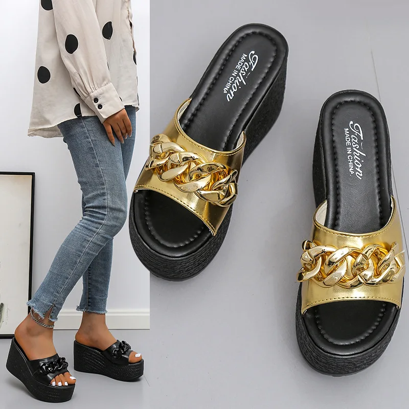 Женские тапочки на очень высоком каблуке удобные туфли танкетке больших размеров