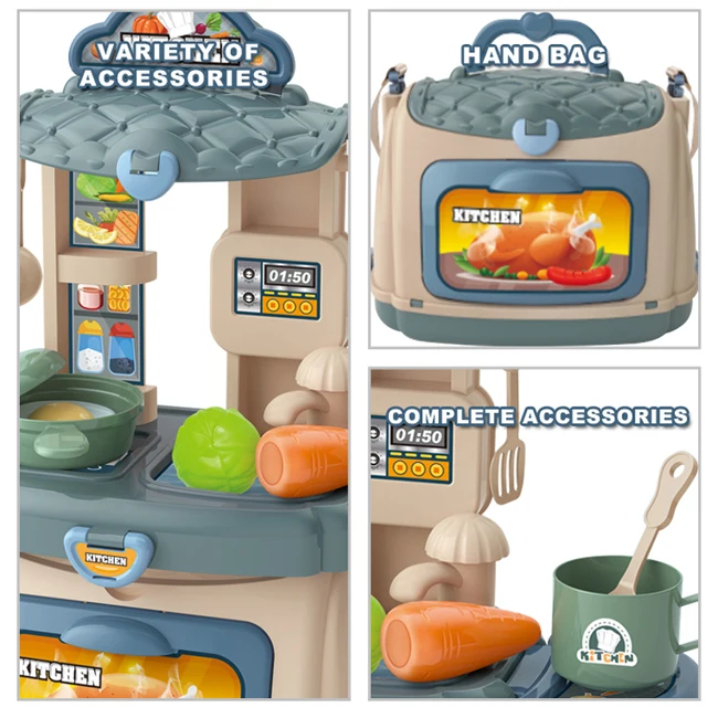 3 in 1 kids role play cooking set 28 pcs kids plastic toy interesting kitchen toy set real with rich accessories