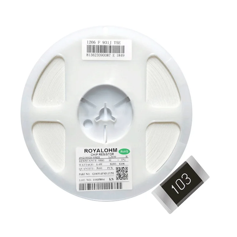 Smd chip resistor 1206 5% 1% 1/4W 3K 3.3K 3.6K 3.9K 4.3K 4.7K 5.1K 5.6K Ohm 1206 Smd Resistor