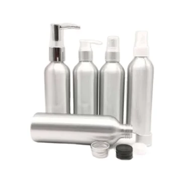 Customized 500 ml 250 ml 200ml  Aluminum Lotion Pump Gold Dispenser Shampoo Lotion Aluminum Bottles