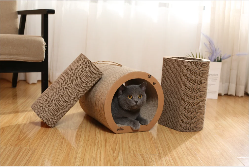Petprime кот 3 в 1 царапин гофрированного картона игровой туннель для кошек картонная