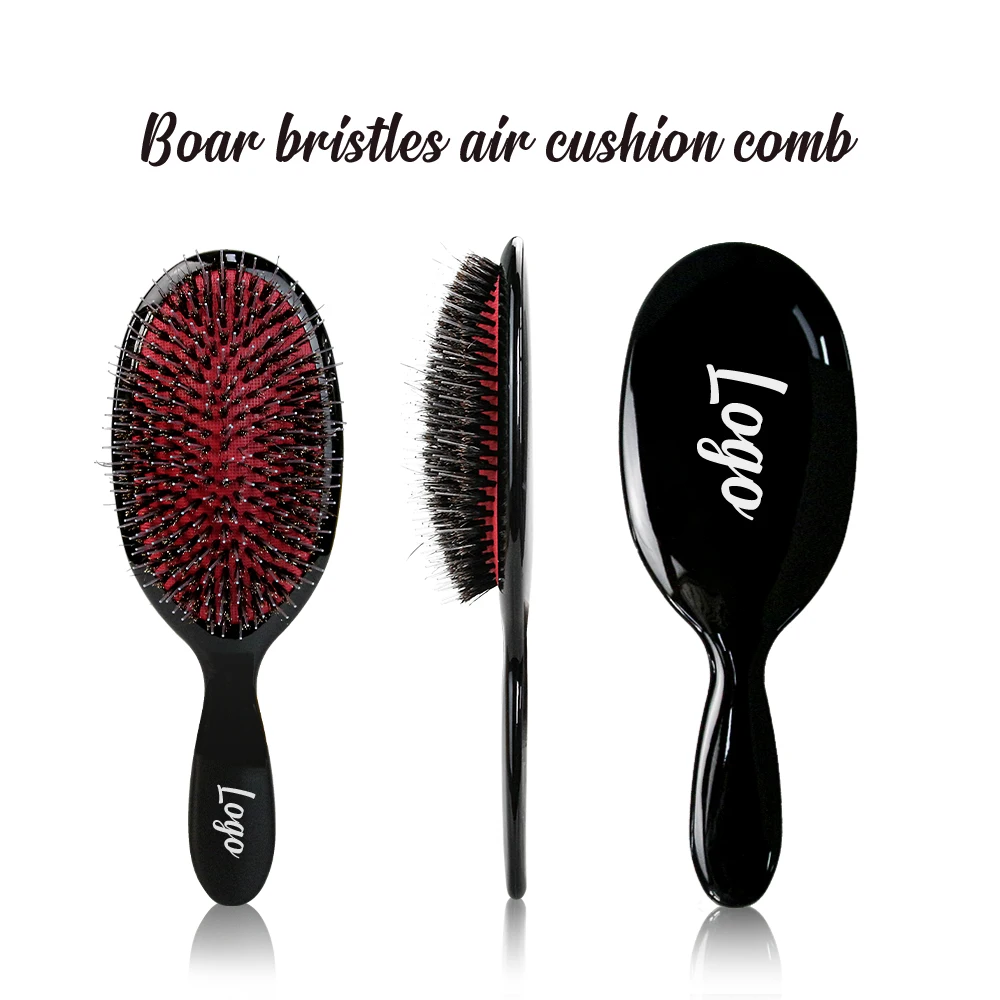 masterlee professional hair extension saloon smooth bristle wig brush natural bristle brush animals