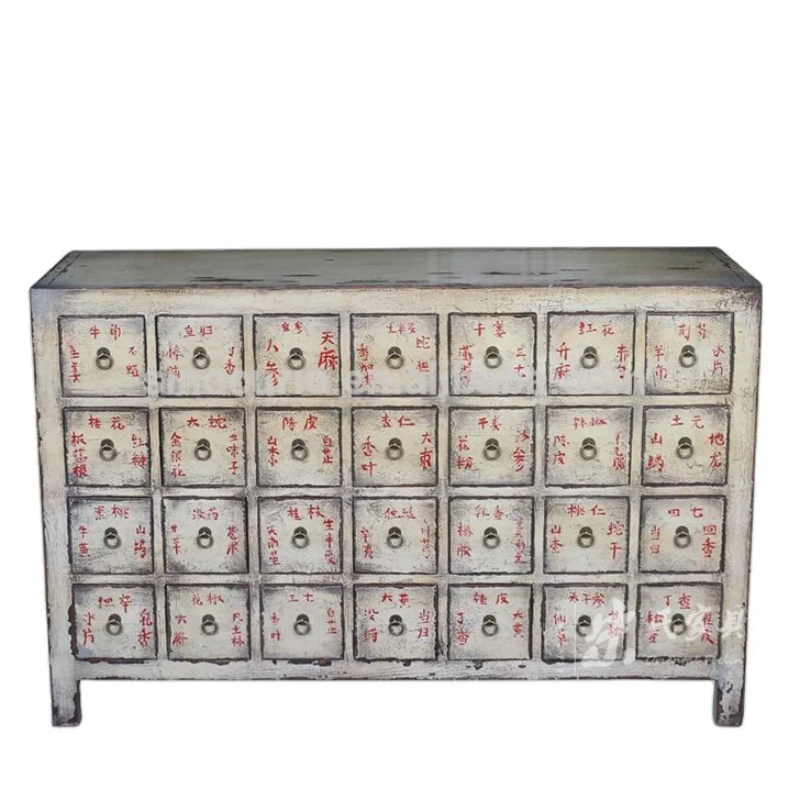 Chinese living room antique original drawers rustic wooden medicine cabinet