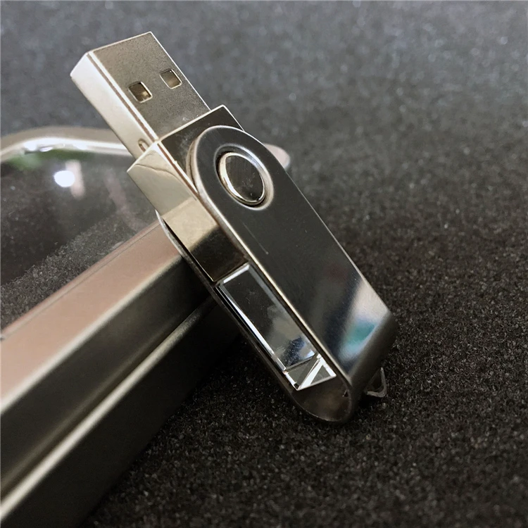 Custom LOGO Swivel Crystal usb drive metal rotate USB crystal2.0 4GB 8GB 16GB 32GB