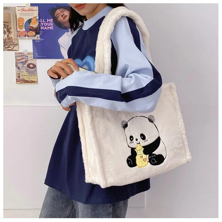 Kawaii Cinnamoroll Plush Bag My Melody Anime Handbags Cat Dog Kuromi Melody Plush Backpack