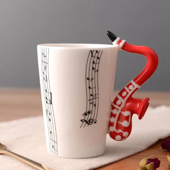 Magic cartoon 3D ceramic music cup milk cup violin music coffee cup creative Mug