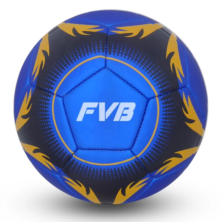 blue red matte metallic PVC football club soccer ball 22 cm