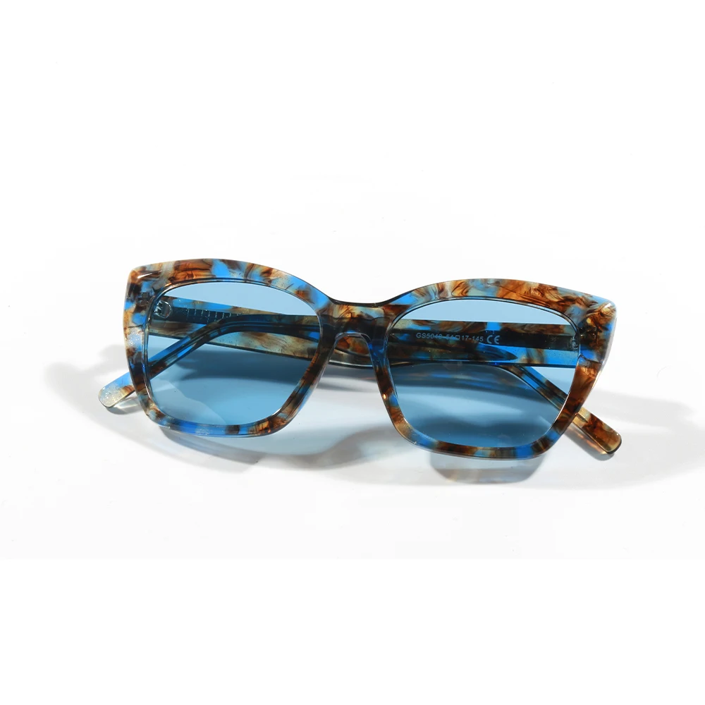 GS5043 wholesale new arriving outdoor customized logo fashion cat eye sun glasses polarized acetate sunglasses for men women
