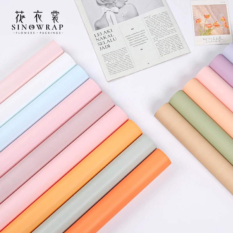 SINOWRAP Classical  Matt Film Fast Delivery  In Stock Wrapping Paper For Flower Bouquet