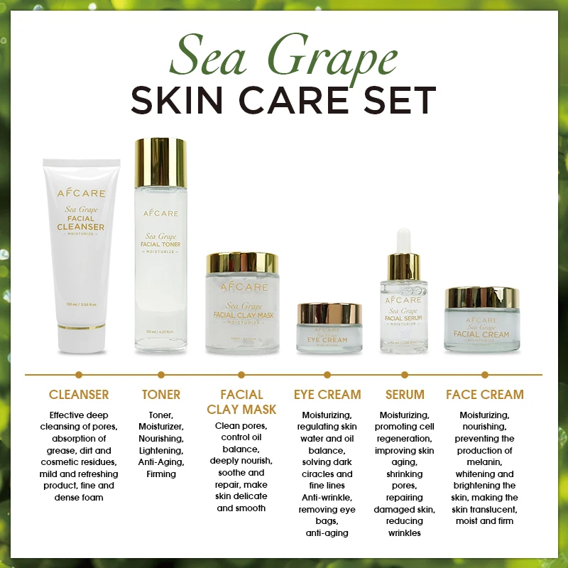 Korean Products Made in Korea Skin Care Set Cruelty-free Moisturizer Firming and Tea Tree & Sea Grapes Skin Care Brightening Set