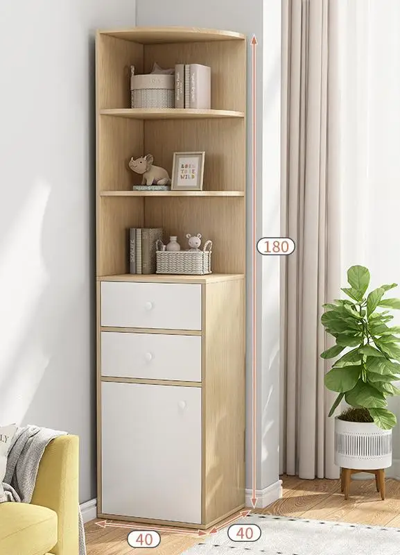 Bookshelf floor simple home small bedroom living room narrow slit small bookcase against the wall corner storage shelf