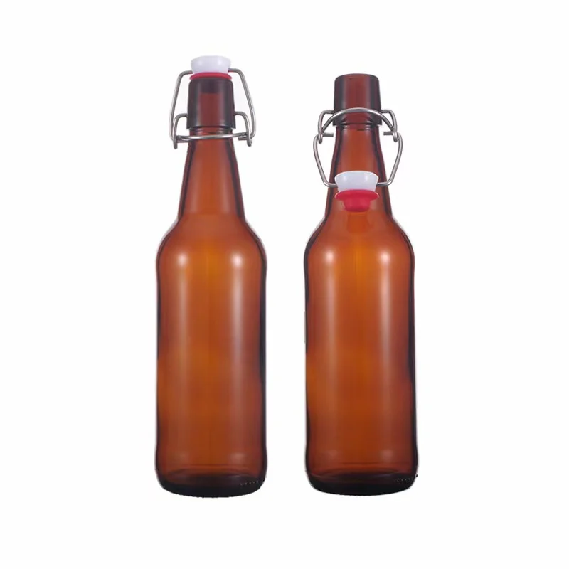 Factory Wholesale 330ml 500ml 750ml 1000ml Swing Top Beer Bottle with Easy Wire Swing Cap