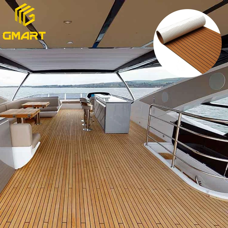 Gmart Synthetic Teak Factory Vinyl Eva Wooden Floors Yachts Commercial Flooring Marine Foam Boat Decking For Yacht
