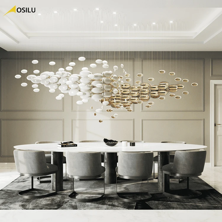 Contemporary Design customizable glass crystal big ball Lighting modern Chandelier