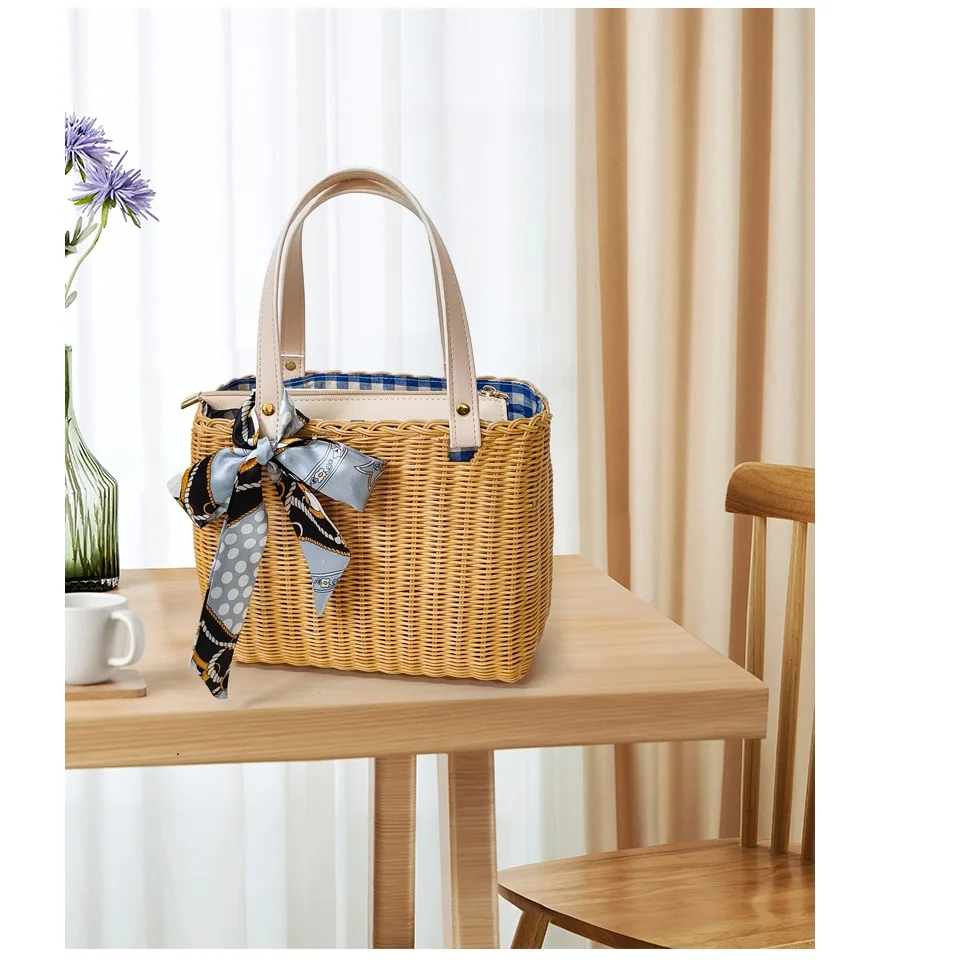 New Make up organizer lady handbag rattan storage basket woven bamboo sea grass basket for gift factory price from China OEM