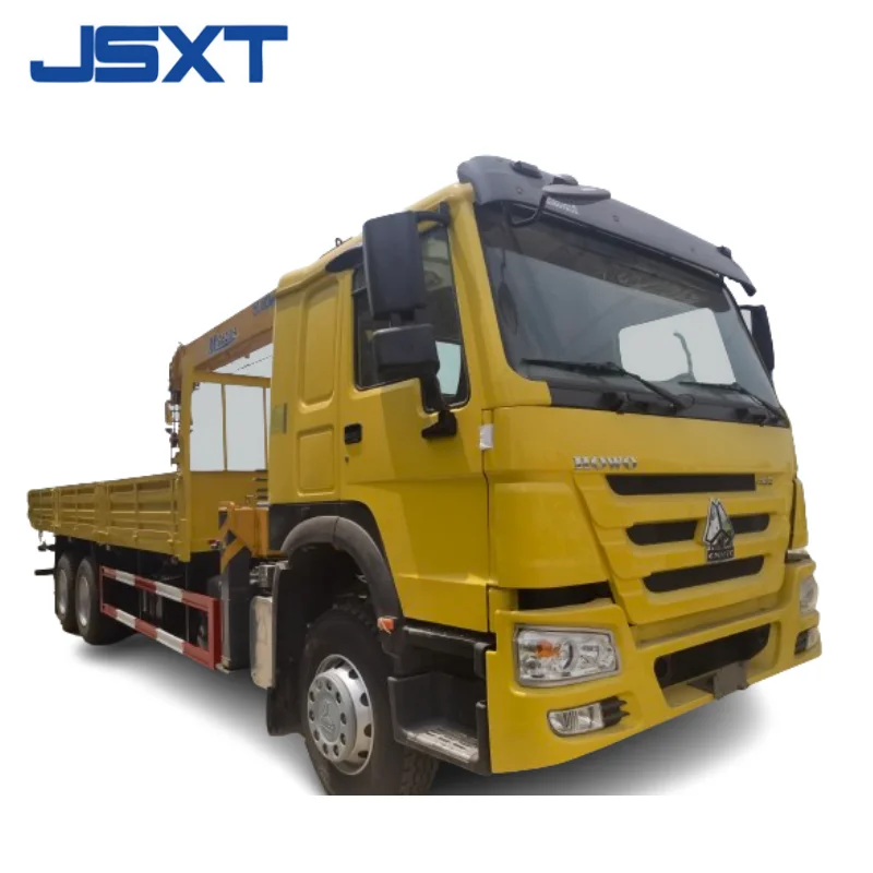 10 Ton New 430HP HOWO Yellow 6*4 Type Folding Crane Truck Left Hand Driving