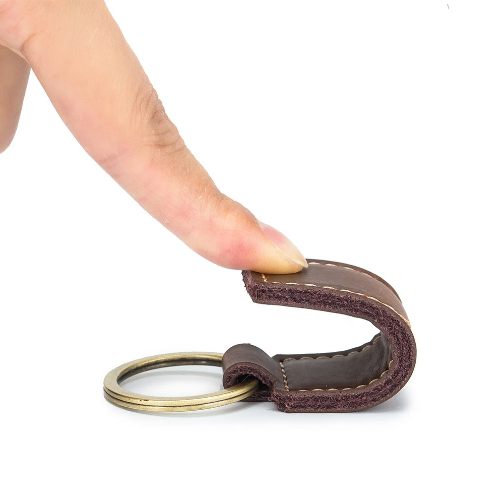 Keychain genuine leather pendant handmade retro Christmas Halloween small gift cowhide car keychain