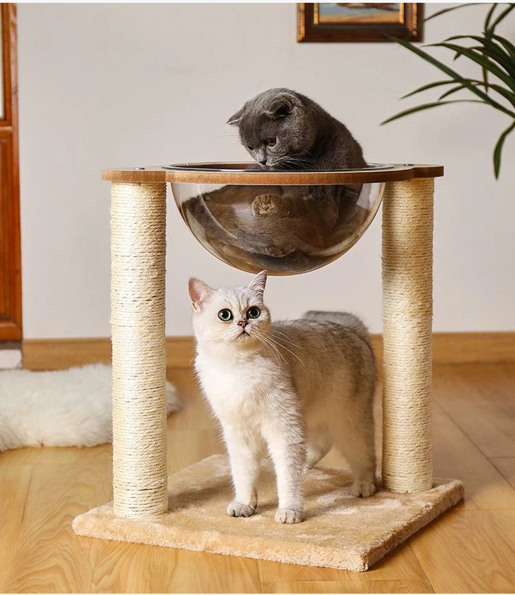 Оптовая продажа от производителя маленькая кошачья чесалка sisal с космической капсулой