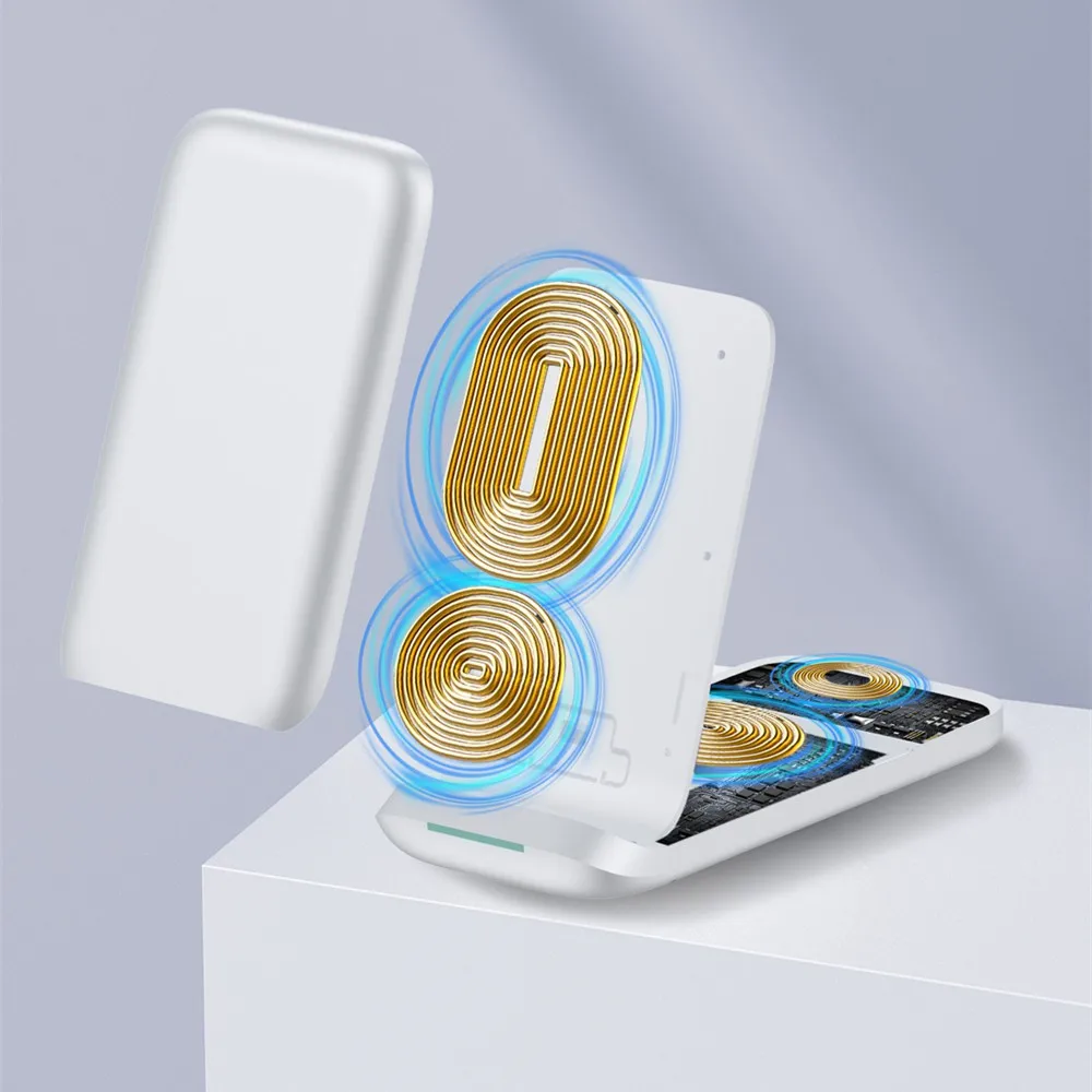 Hot Sales Wholesale Price eBay Folding Fast Charging 15W 10W QC 3.0 Mobile Phone Airpods iWatch 3 in 1 Wireless Charger