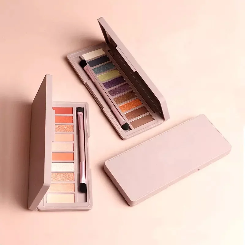 SHICELLE Wholesale Custom Makeup Palette 10 Colors Pink Eye Shadow High Pigment Nude Eyeshadow with Brush