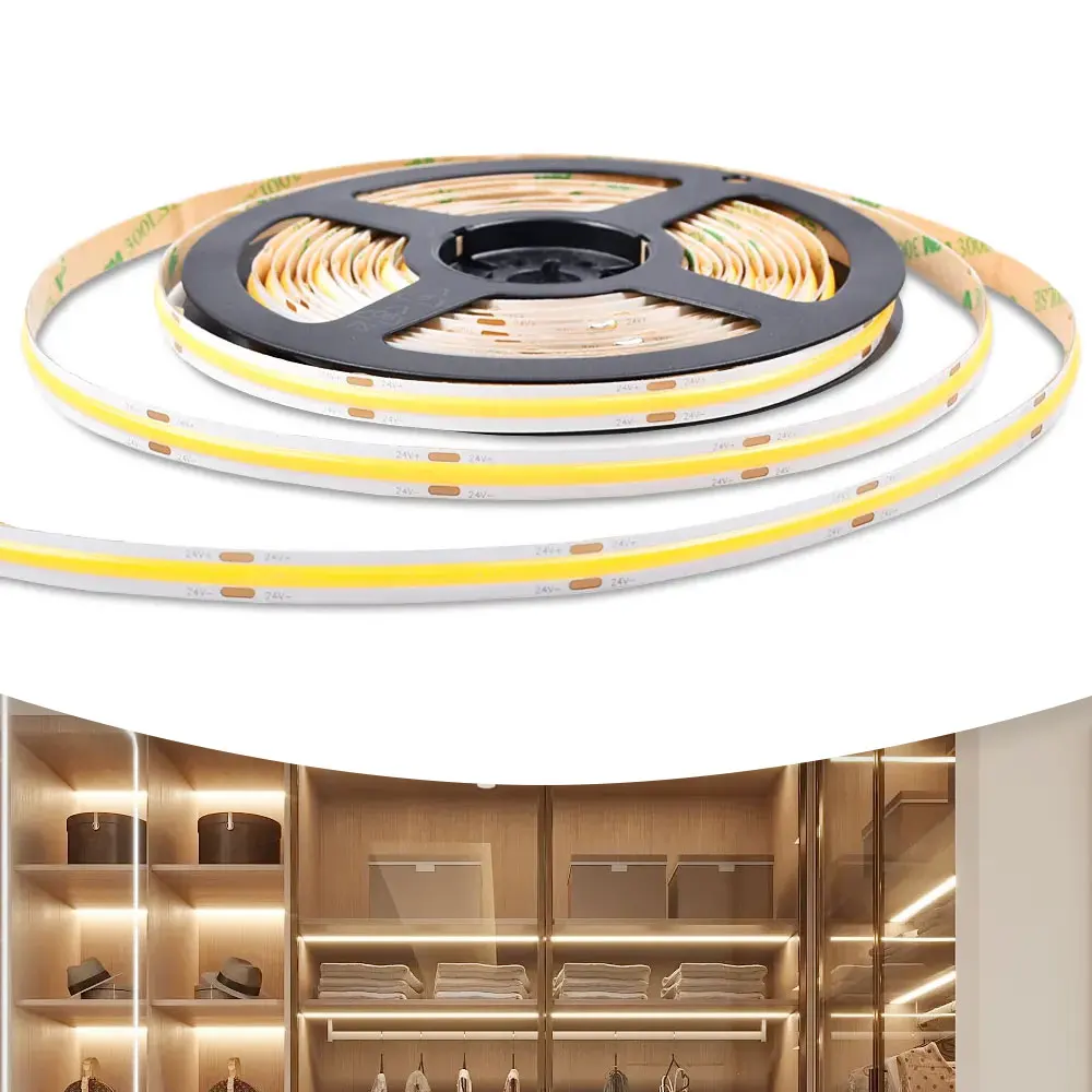 DC24V 240 фишек/м 2200k-6500k 12 Вт/м гибкий COB LED полос для украшения автомобиля выставочных залов и баров