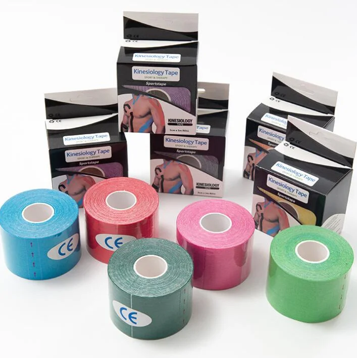 Клейкая кинезиологическая лента большого размера медицинская клейкая для