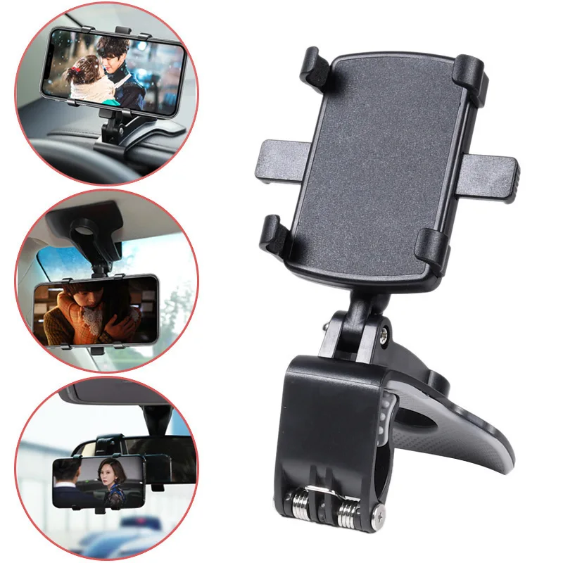 HUD instrument panel snap on car phone holder with rotating adjustable navigation free clip on phone holder