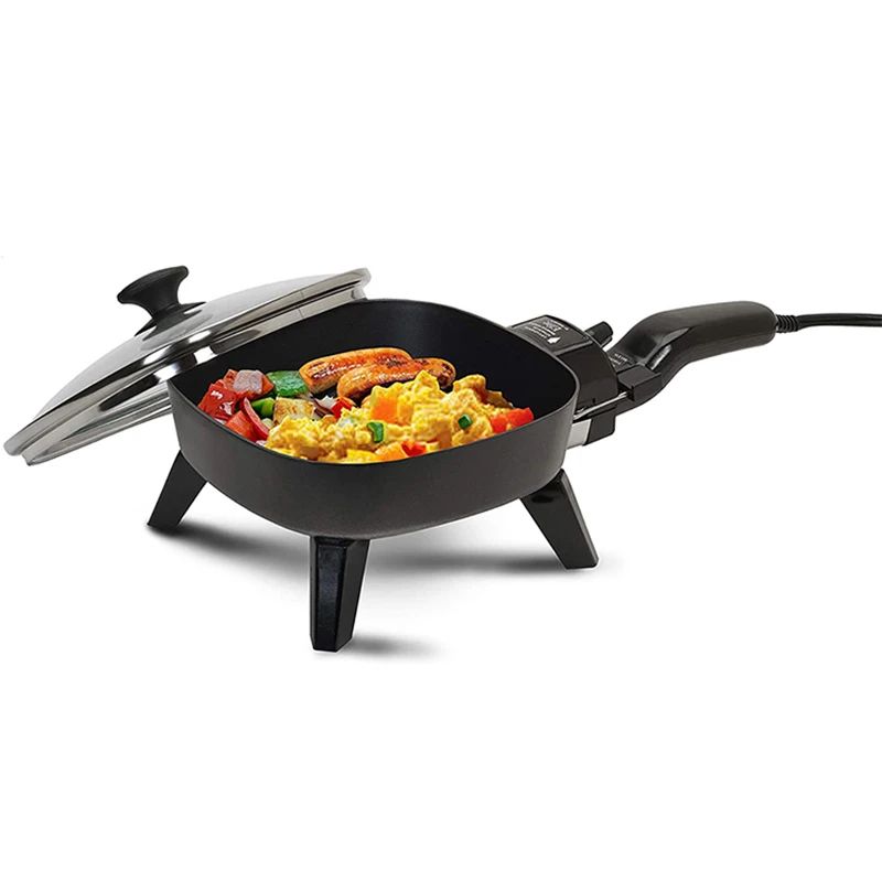 Energy Saver Temperature Adjustable Non-sticking Square Electric Skillet Hot Pot For Home