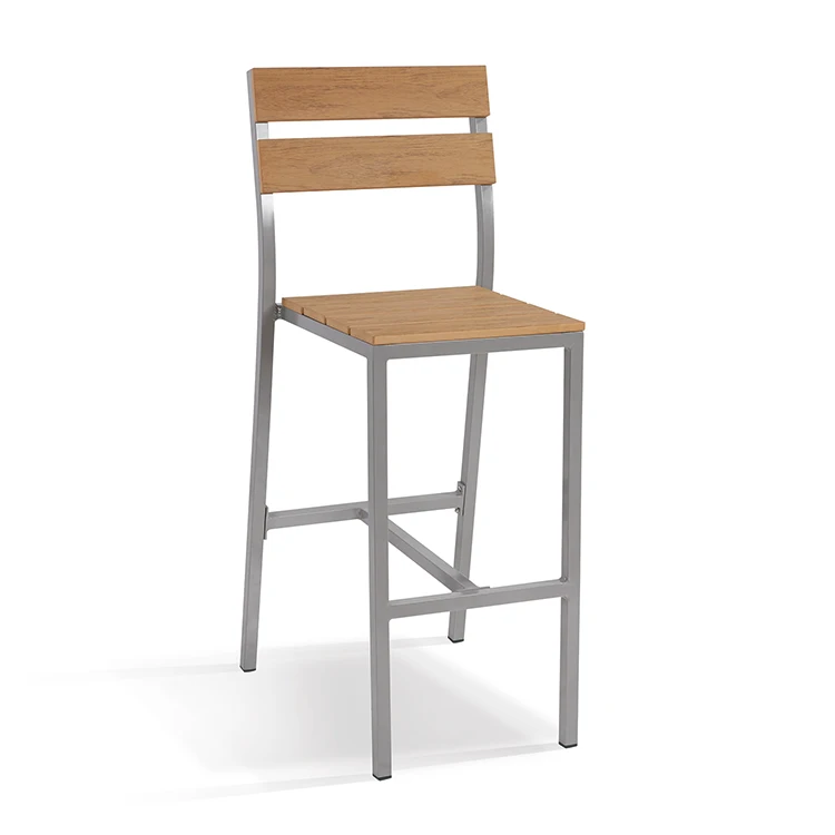 Modern Bar Furniture Outdoor Bar high Chairs Aluminum Patio Plastic Wooden Bar Stool Chair With Back