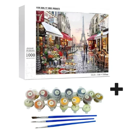 Canvas Printing Jigsaw Puzzle Oil Drawing For Kids LANDSCAPE  Paintings  Handpainted Gift Home Wall Art DIY Paint By Numbers