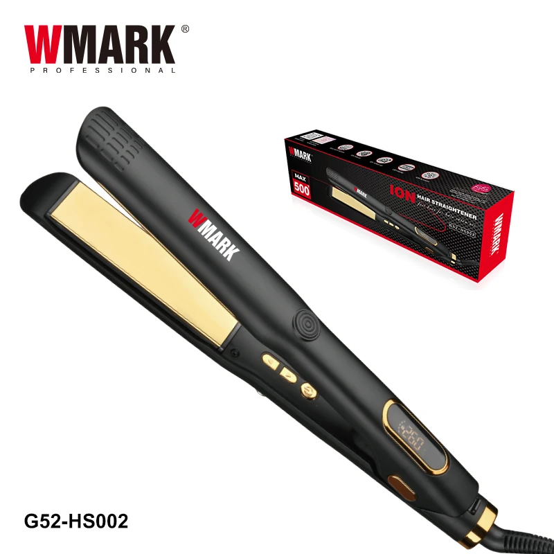 WMARK G52-HS002 Customized High Temperature 260C-500F Dual MCH Heater Titanium Plates Ion Flat Iron Hair Straightener For Salon