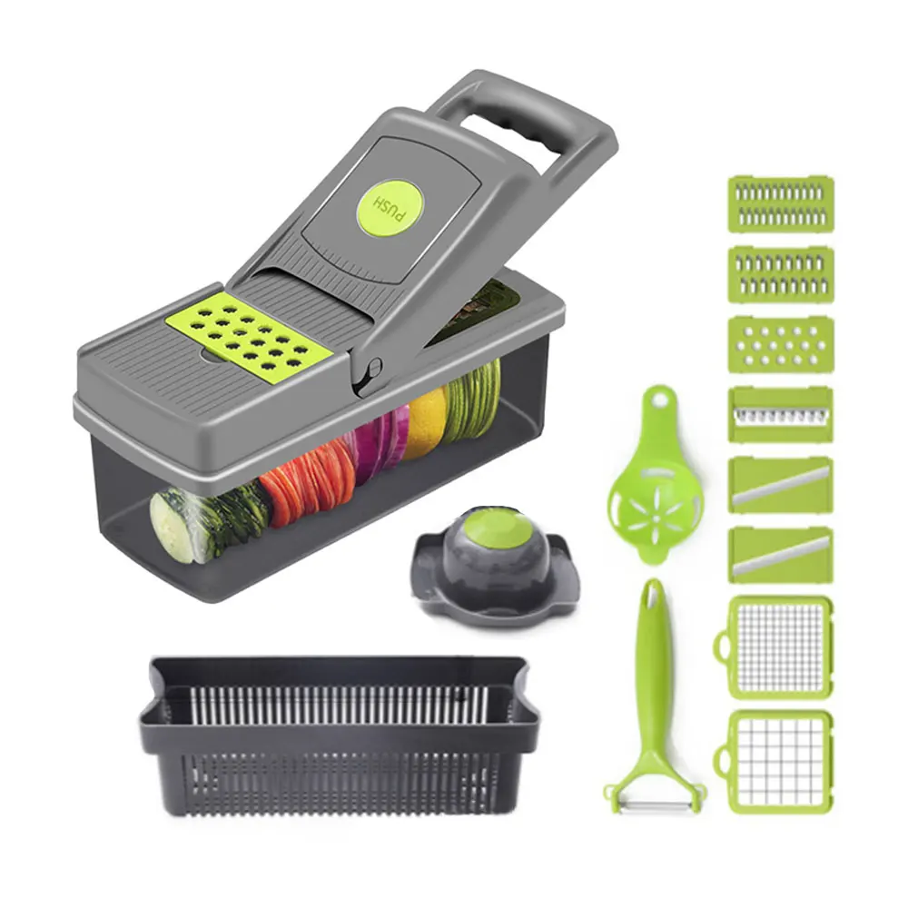 Multifunctional cortador de verduras Garlic press radish cucumber spiral potato slicer machine grater vegetable cutter set