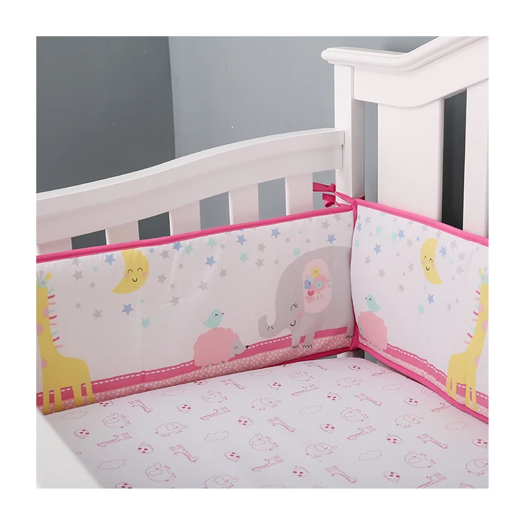 Custom 4Pieces Cheap Cotton Crib Bedding Set Cot Bed Linen Baby Comforter Set Baby Nursing Baby Crib Bedding Set