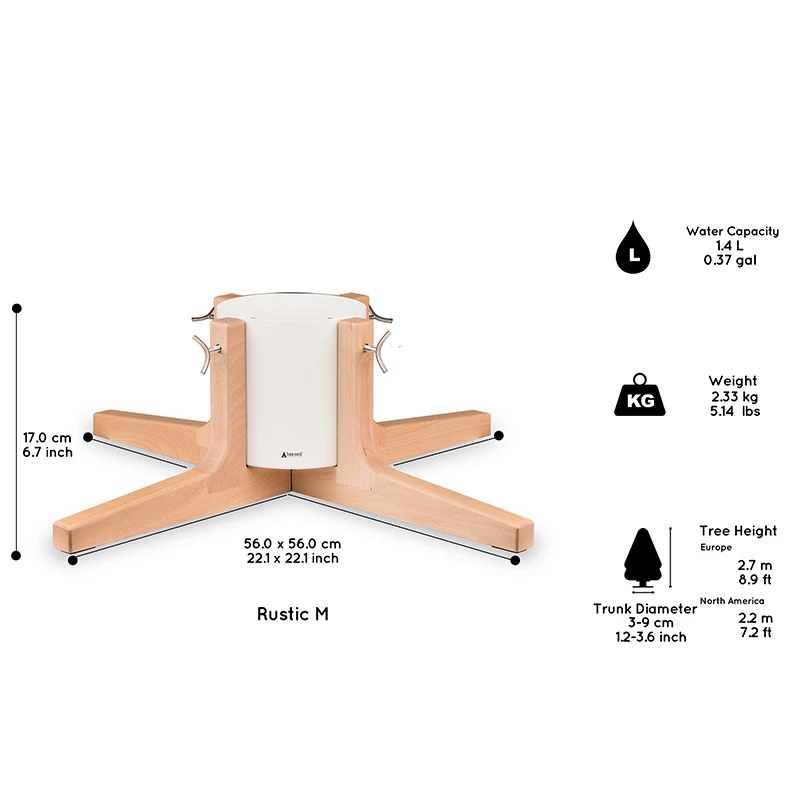 Metal $ Wood Material Tree Nest Live Christmas Tree Stand Base  up to 7.2ft  Tree Height