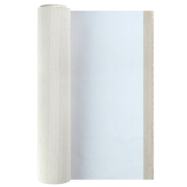 Medium grain linen cotton blend and coated canvas for painting