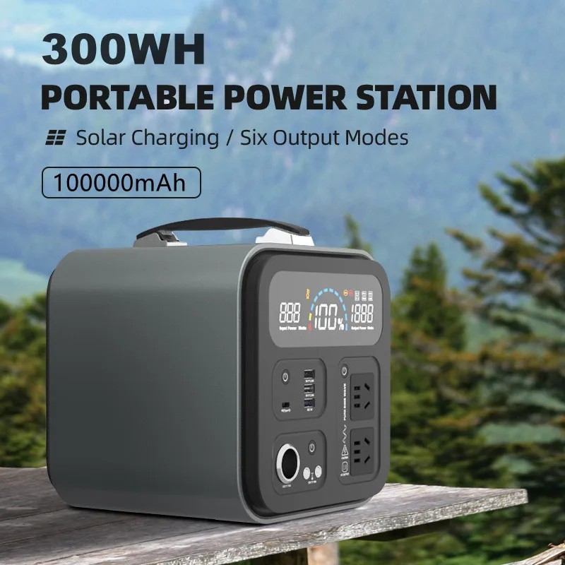 factory price 220 volt 110V portable solar power bank station 300wh 300W large charging battery laptop power bank for uk plug