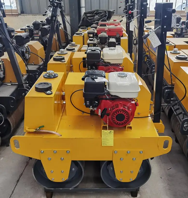 Walk Behind Small Double Drum Roller Compactor asphalt soil compactor roller 1ton