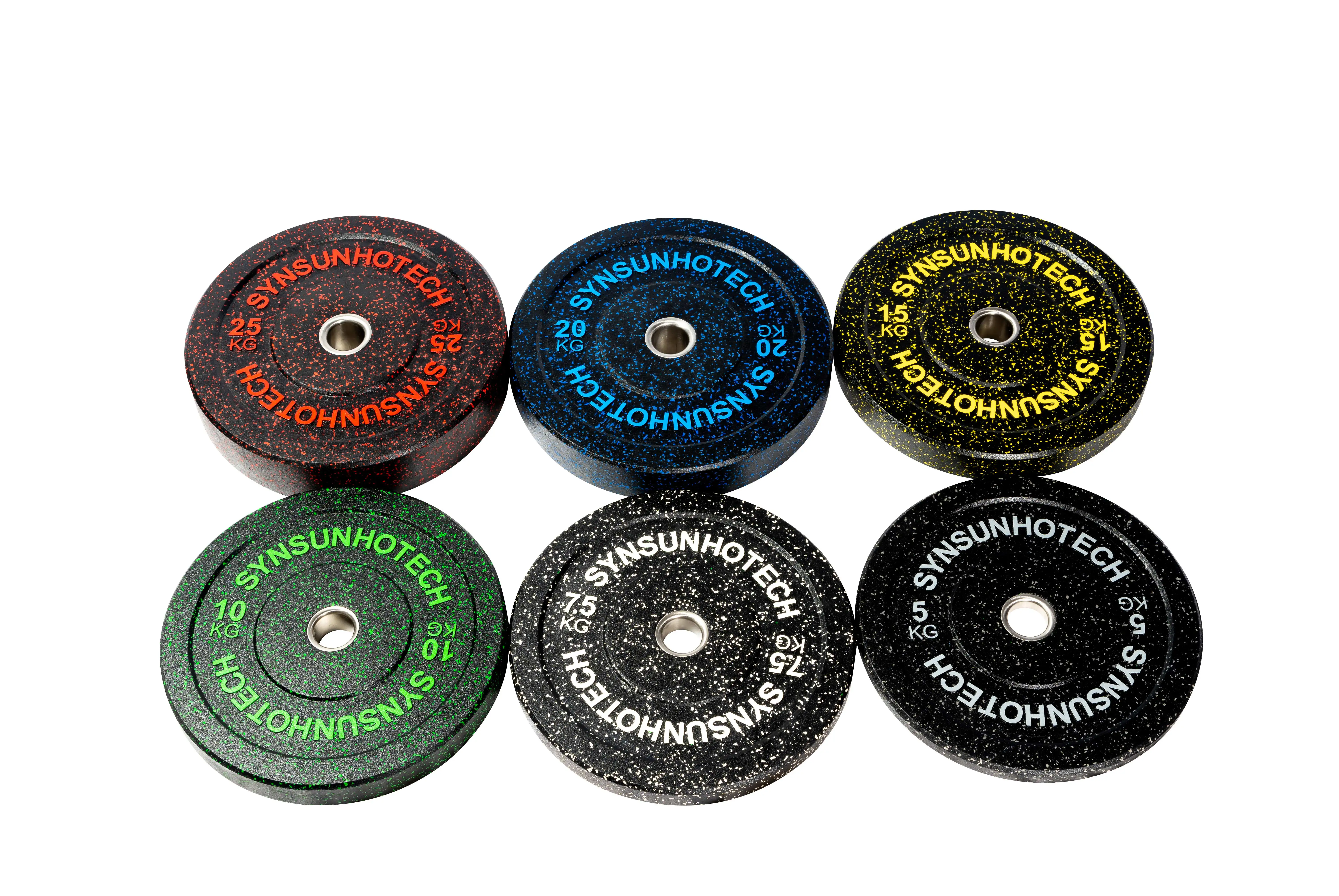 Custom Logo Color LB KG Gym Equipment Economics Crumbed Bumper Rubber Plates For Weightlifting