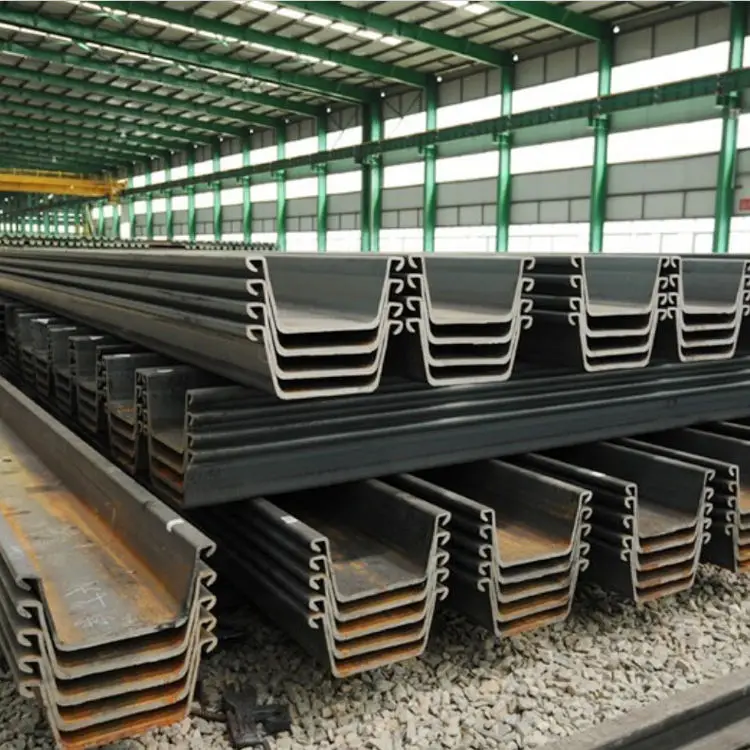High Quality 400x100mm 12m U Type Steel Sheet Piles Piling Prices For Construction