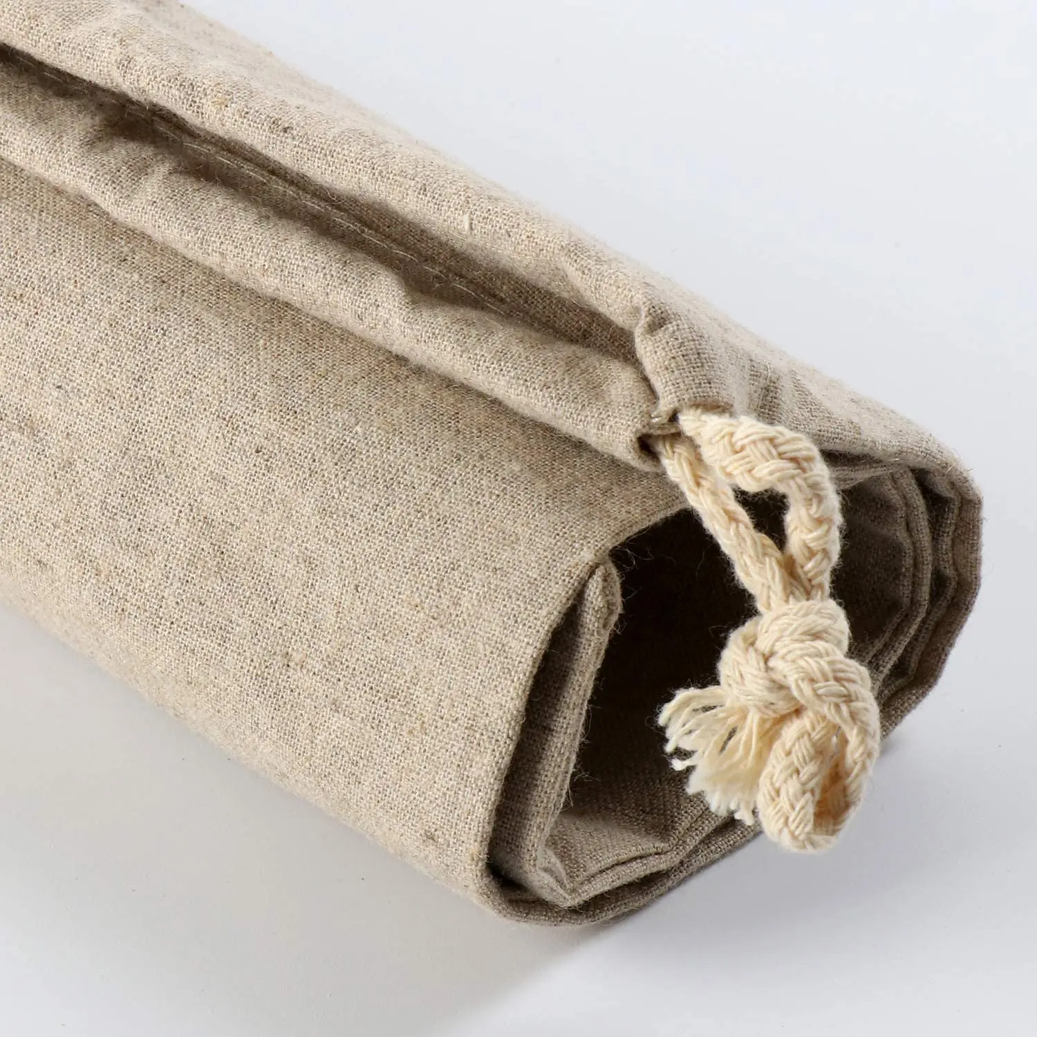 Reusable Food Storage 100% Hand-printed Natural Flax bread linen bag