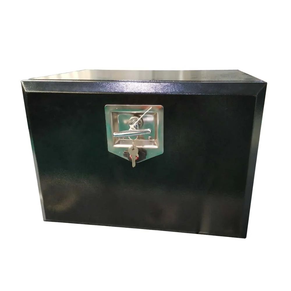 large black steel underbody trailer toolbox