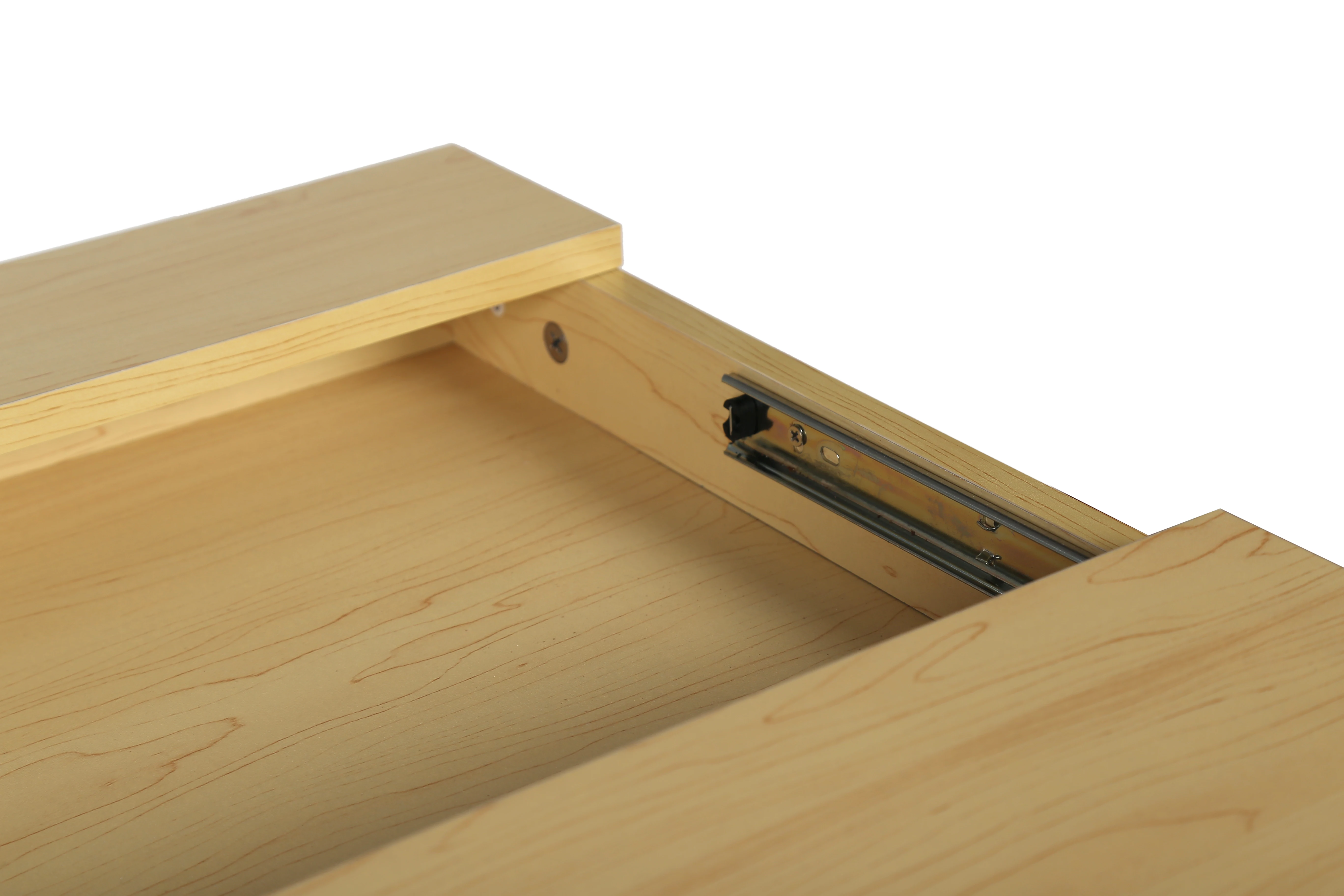 Adjustable & Foldable Modern Design Home/Office Corner Computer Table Wooden Top Metal Frame Drawers Expandable Meeting Table