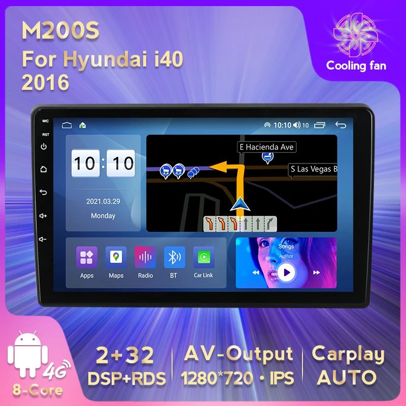 Автомобильный DVD-плеер 6 + 128 ГБ с голосовым управлением Android 11 8 ядер 2.5D IPS DSP для Hyundai i40 2016 GPS-навигация радио Carplay 4G Wi-Fi