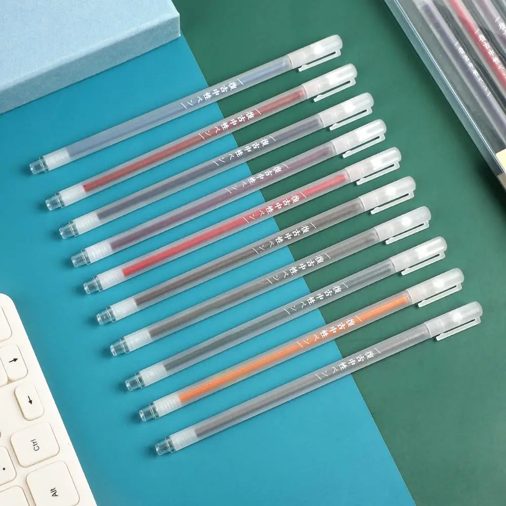 10pcs/set Creative Retro color gel pen Student Office personality gel ink pen Simple neutral pen kawaii School supplies